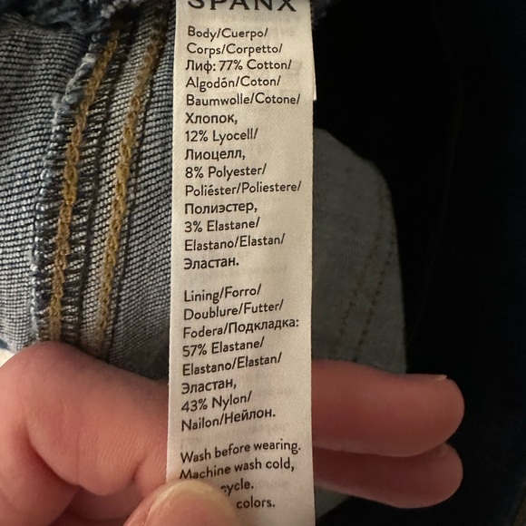 Spanx Dark Denim Skinny Women's Blue Jeans Size Small - Picture 10 of 11